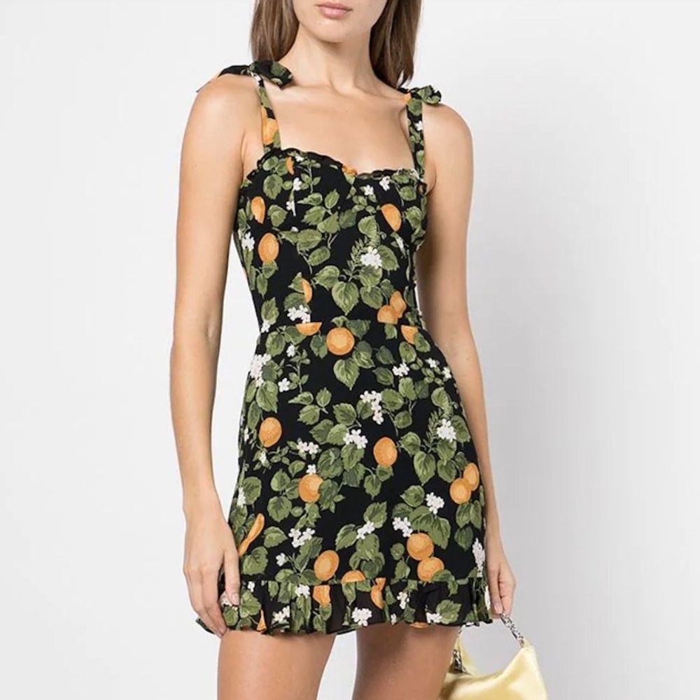 Reformation Christine Clementine Print Dress